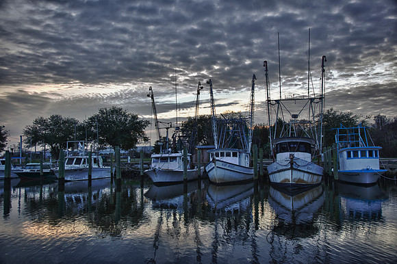 Apalachicola Florida Sunrise Commercial Fishing Marina 2